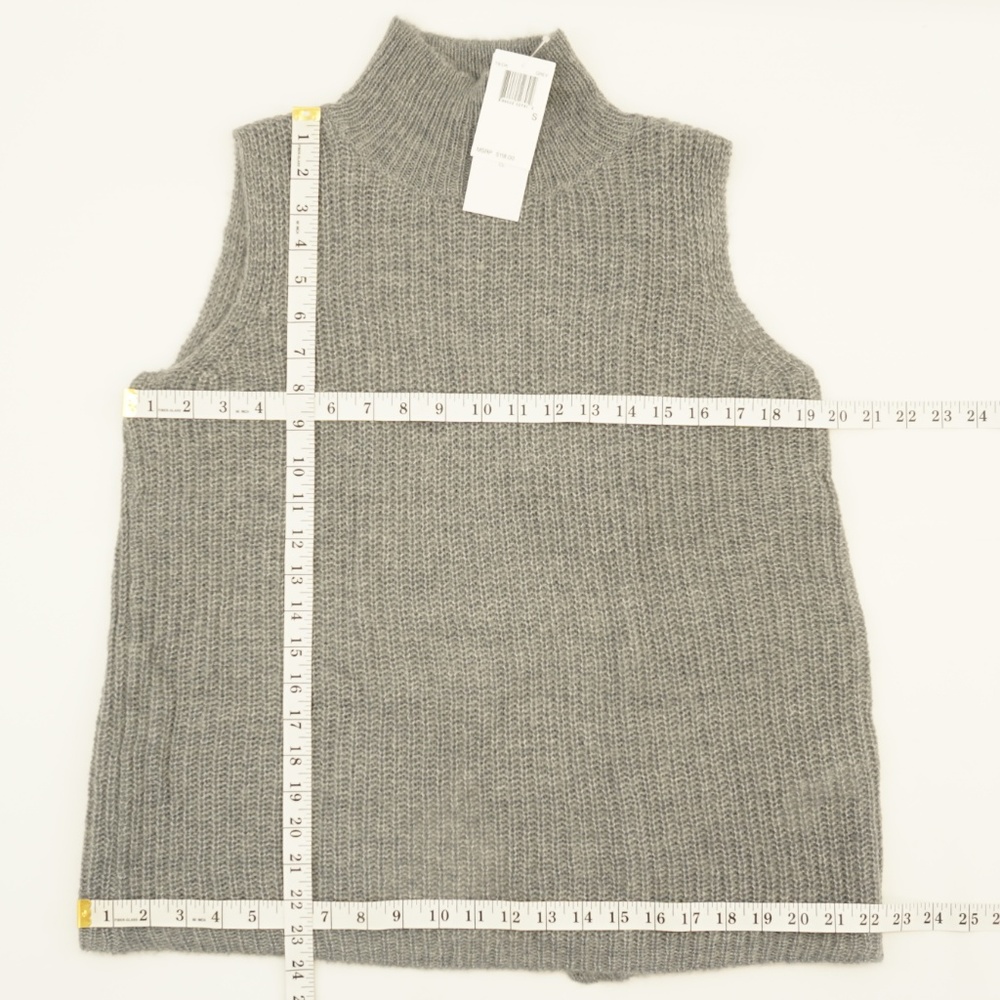 French Connection Womens's Top S Sleeveless Crossback Mock Neck Sweater Gray S - Picture 6 of 6